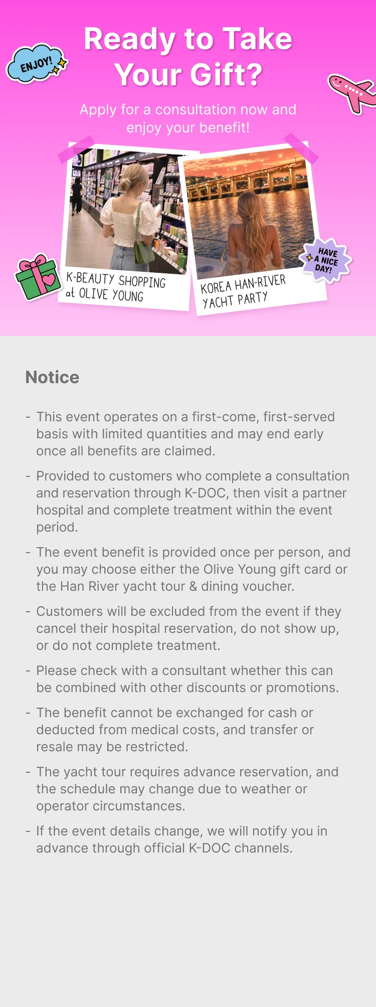Ready to take your gift — event notice